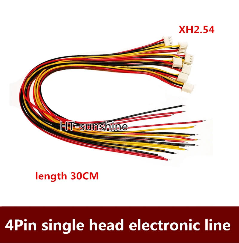 

JST Electronic wire XH2.54 single head length 30CM wire number 1007 26AWG terminal wire 4Pin Support customization