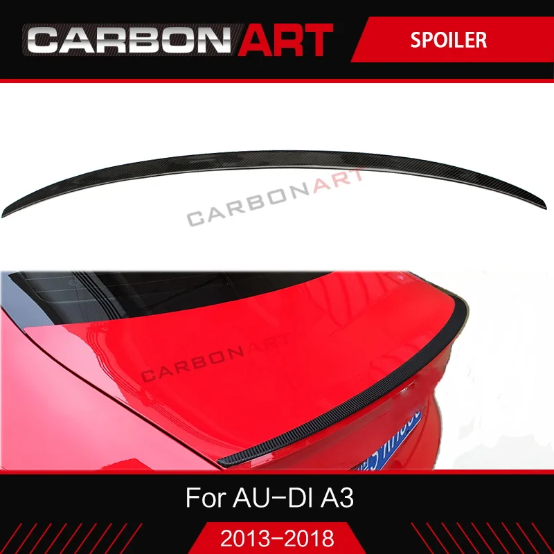 

Real Carbon Fiber dashboard Rear Trunk Spoiler Lip for Audi A3 Sedan 4-Door Type 2013-2018 Car Rear Wing Trunk Lip Spoilers A3