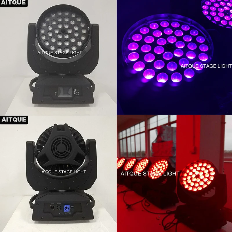 Led stage lights lyre wash 36x18w zoom rgbwa uv 6in1 zoom moving head
