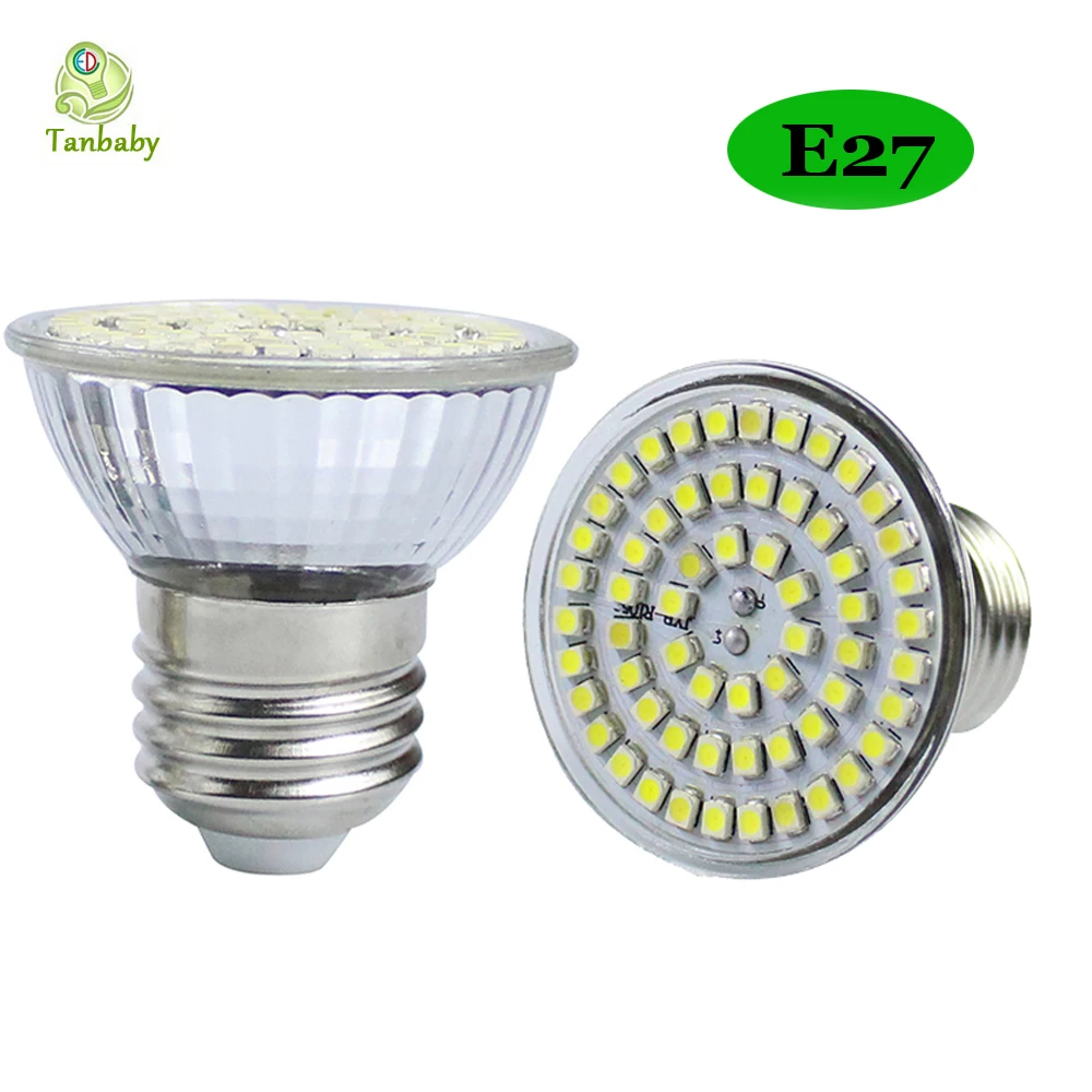 E27 GU10 MR16 точечный светодиодный 60 SMD 3528 стеклянный прожектор для тела AC220V DC12V белый, теплый белый высокий brightnes luminaria teto