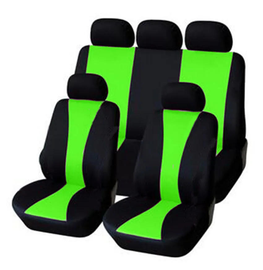 Популярный бренд автомобильное кресло из полиэстера чехол Универсальный размер, автомобильные чехлы для стайлинга автомобилей протектор сиденья для Toyota Lada Honda Форд Опель Kia - Название цвета: 9pcs green