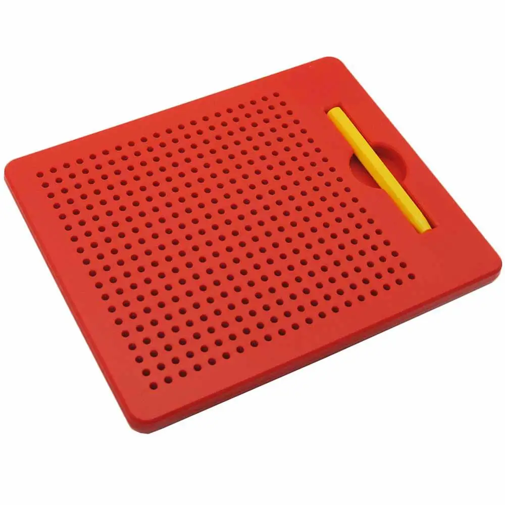 Магнитная стальная пластиковая накладка планшет для рисования магнитные колодки раннее развивающие игрушки подарки для бусины для детей мяч для детей обучения - Цвет: Red-S