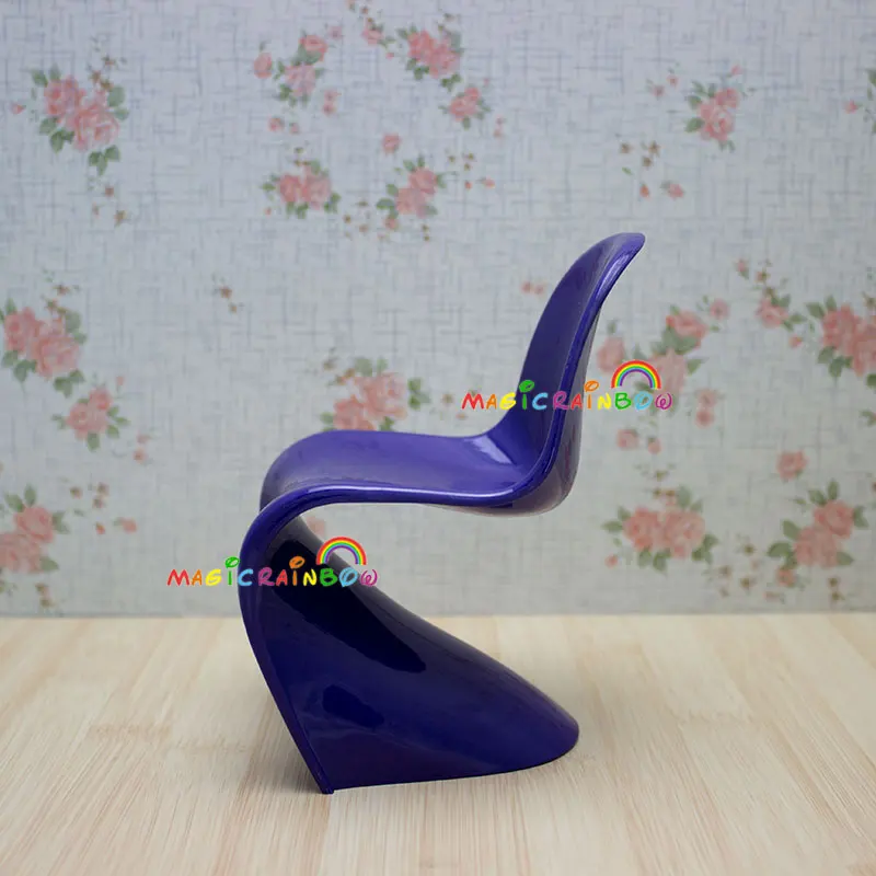 Dolls Plastic Chair Panton Model For Barbie Blythe Dollhouse Miniature 1:6 Furniture Pretend Play
