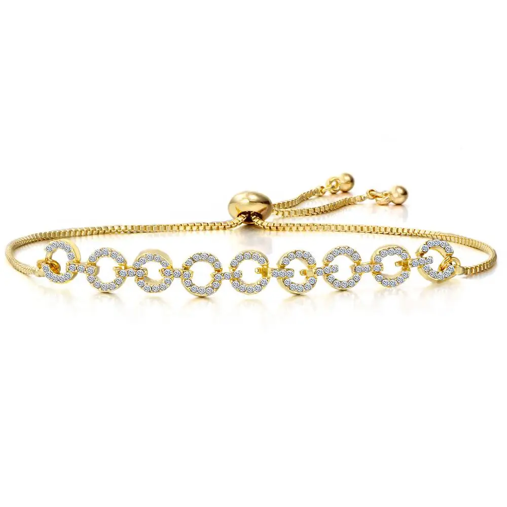 Модный регулируемый браслет, браслет для женщин, привлекательный ползунок, блестящий CZ, розовое золото, браслет, ювелирное изделие, Pulseira Feminia - Окраска металла: SL1025