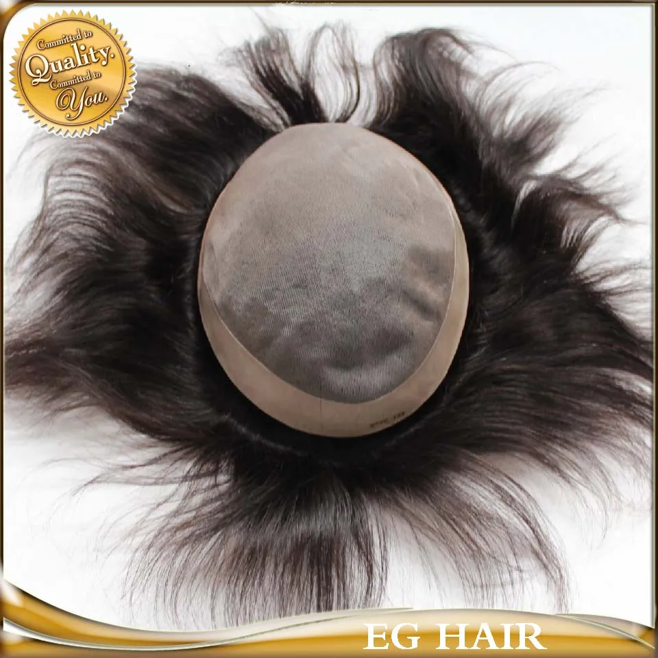 

100% Indian hair SUPER SKIN 6'' HAIR MEN TOUPEE fine mono with skin base men's wig free style free shipping