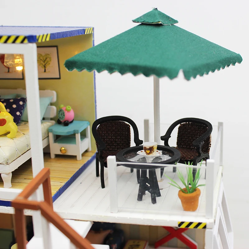 Cutebee DIY House Miniature with Furniture LED Music Dust Cover Model Building Blocks Toys for Chil - 32824869076