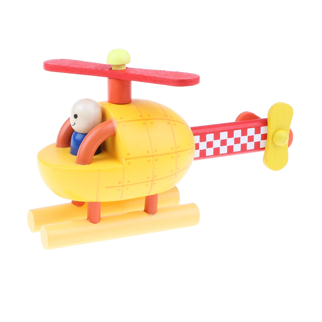 3Pcs DIY Wooden Toys Assembled Magnetic Aircraft Model for Kids Toddlers Educational Toy Gift, Plane, Rocket, Helicopter