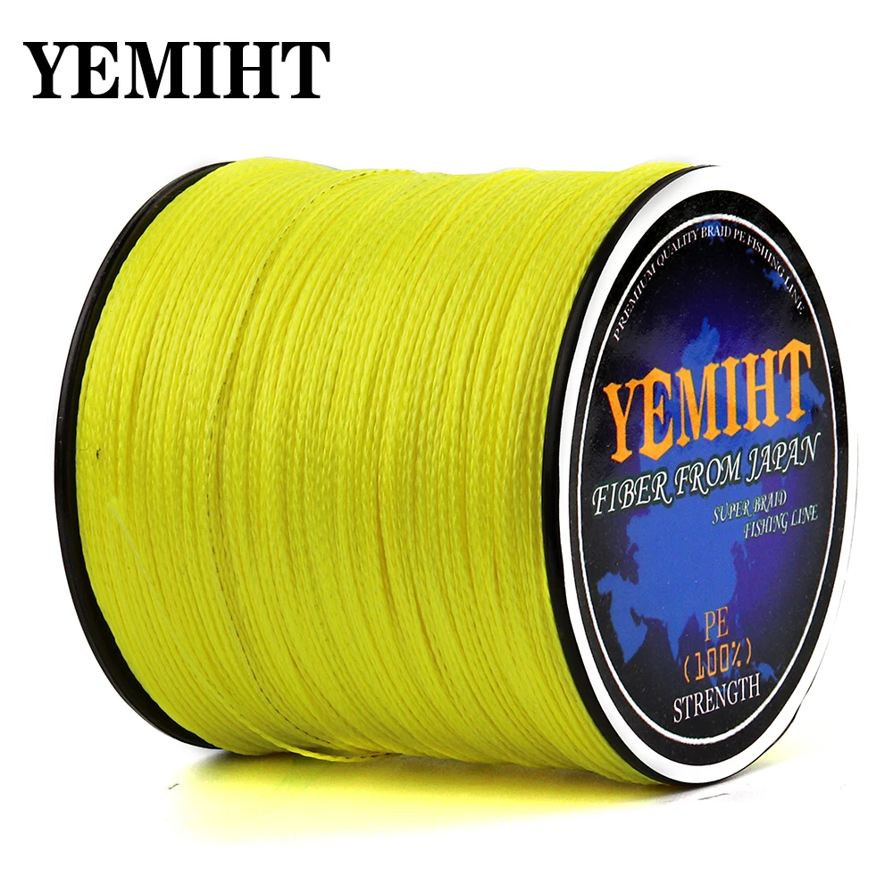 YEMIHT 500M 300M 100M Multicolour PE Braided Wire 4 Strands 10 -120lb Multifilament Japanese Fishing Line