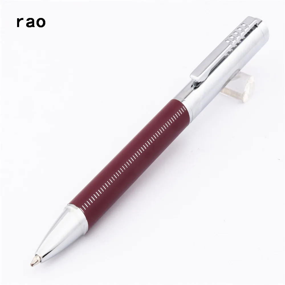 

high quality 035 Red Leather plating lines Business office Medium nib Ballpoint Pen New