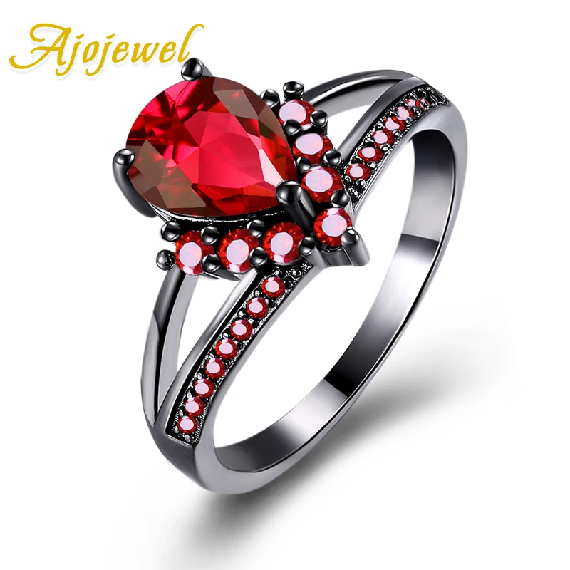 

Ajojewel Water Drop Cubic Zircon Womens Rings Jewelry Delicate Vintage Copper Ring Wholesale