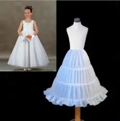 White Ball Gown 3 Hoops Kids Petticoat Ruffles Children Petticoat 2020 Underskirt Crinoline Wedding Accessories for Children