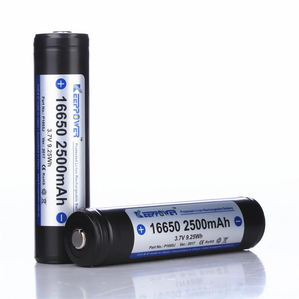 Perfect 30  pcs KeepPower 16650 2500mAh protected lithium rechargeable battery P1665J 3.7V drop shipping batteria 0