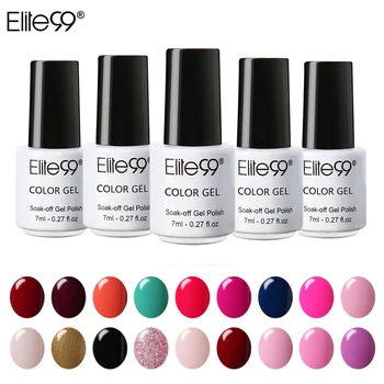 Elite99 Nagel Gel Polnisch UV LED Candy Farbe 58 Farben 7 ml Lang anhaltende Tränken Weg Lack Basis Top Mantel nagellack