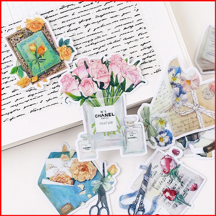 

20 pcs flowers vintage personalized scrapbook Stickers scrapbooking material personalized sticker happy planner decoration craft