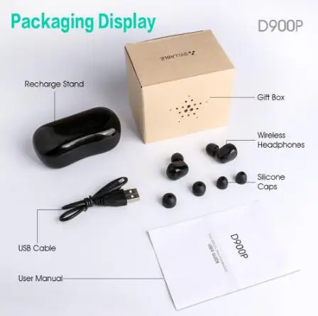 Подлинная Новинка 2019 D900P Bluetooth V5.0 TWS наушники истинные беспроводные стерео