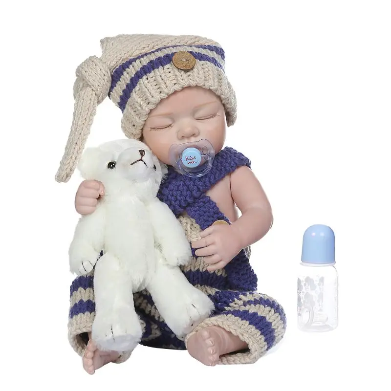 

48cm Realistic Reborn Doll Soft Full Silicone Vinyl Newborn Babies Boy Girl Bear Lifelike Handmade Toy Children Gifts