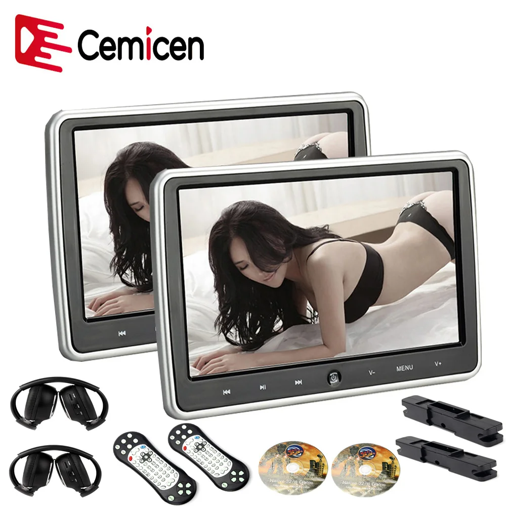 Cemicen 2 шт. 10 1 дюймовый автомобильный монитор для подголовника HD цифровой ЖК экран