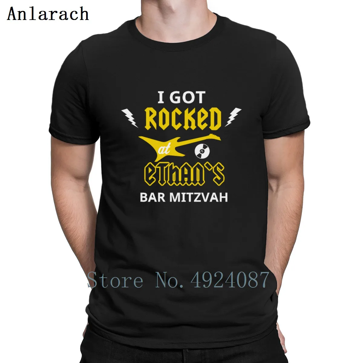

New Design Rock And Roll Bar Mitzvah T Shirt Fitted Pop Top Tee Sunlight Funny T Shirts Vintage Creative Men Fashions Fitness