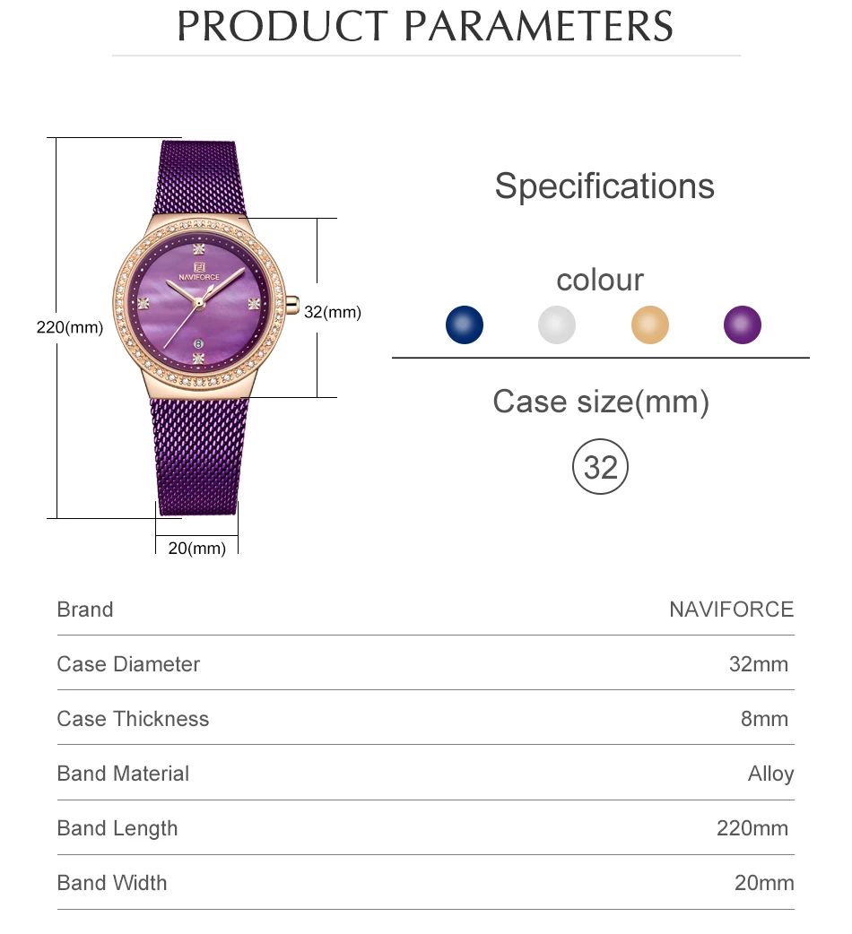 NAVIFORCE женские модные кварцевые часы женские часы Топ люксовый бренд Дата повседневные водонепроницаемые наручные часы подарок для девушки жены женщины