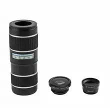 4 в 1 телефон наружная Скоба объектив 12X зум телескоп+ 180 градусов Рыбий глаз 0.67X Широкий формат макро линзы со штативом Bluetooth Remote