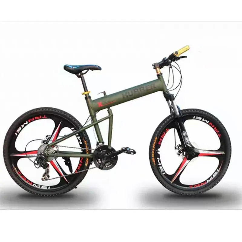 Foldable Mountain Bicycle Double Shock Absorption Aluminum Alloy Frame Double Disc Brake Oil Brake One Foldable Mountain Bicycle Double Shock Absorption Aluminum Alloy Frame Double Disc Brake Oil Brake One