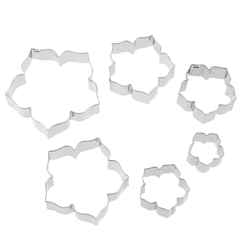 

6pcs/set Stainless Steel Fondant Cake Mold Petunia flower Cookie Cutter Biscuit Chocolate Cake Decorating Tools