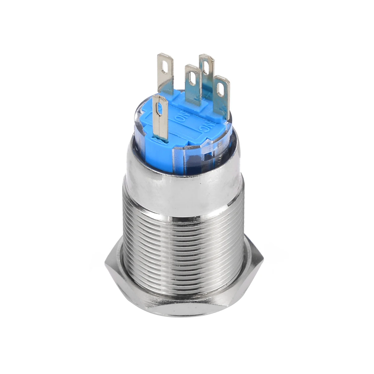 1pc Waterproof Car White LED Momentary Switch off / on / off Metal Engine Start Round Push Button Switches 12V 19mm Mayitr