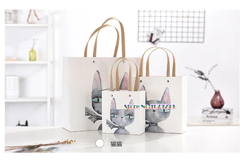 

Cat pattern Candy gift Bag with handle,Wedding Candy Bag Cookies Gift toy Bags 100pcs/lot 30.2*12*27cm Shopping give box bags.