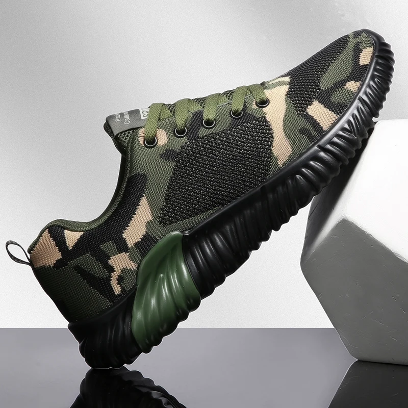 

Men Flats New Mesh Camouflage Men Casual Shoes Lace-up Men Shoes Lightweight Comfortable Breathable Walking Sneakers C4