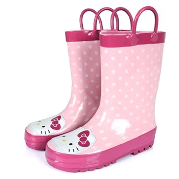 

Children Rain Boots Rain Shoes Rubber Thermal Anti Slip Wearable Fashionable Hand Handles Raig Gear Accessories Kids Rubber Boot