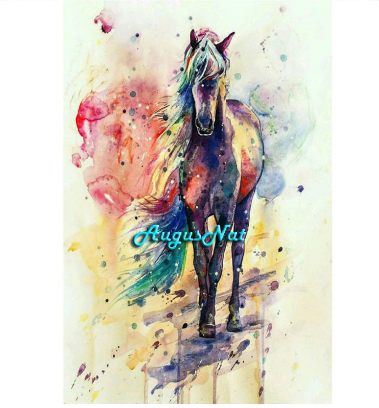 Алмазная живопись алмазы картина маслом horse Полный Круглый рисунок животных