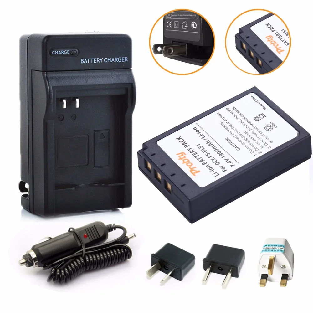 Probty Ps-Bls1 Ps Bls1 Psbls1 Batteria + Caricabatteria Per Olympus Pen E-Pl1 E-Pm1 Ep3 Epl3 Evolt E-420 E-620 E-450 E-400 E-410 Macchina Fotografica