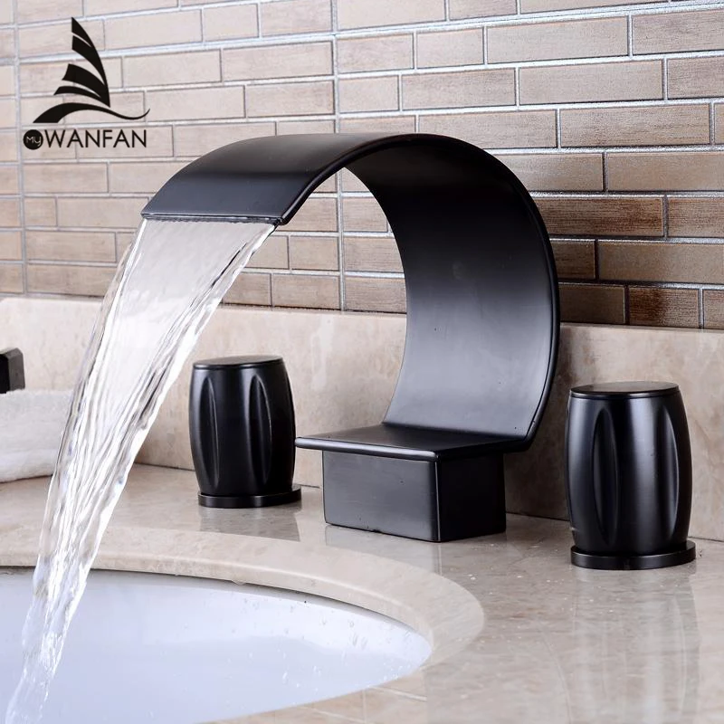 

New fashion Modern Basin Faucet Bathroom Accessories Black Brush Nickel Retro Faucets Hot and Cold Mixer Water Tap Crane
