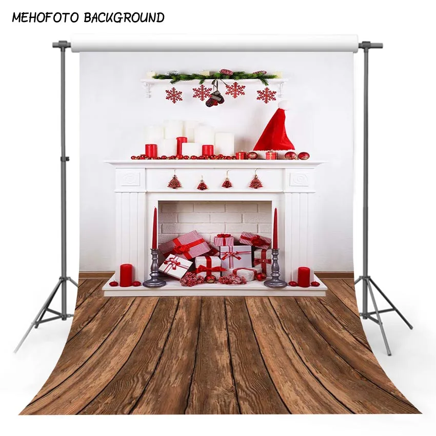 

MEHOFOTO 5X7FT Christmas Photography Backdrops Children Photo Props Wood Floor Photo Background Studio ST-612