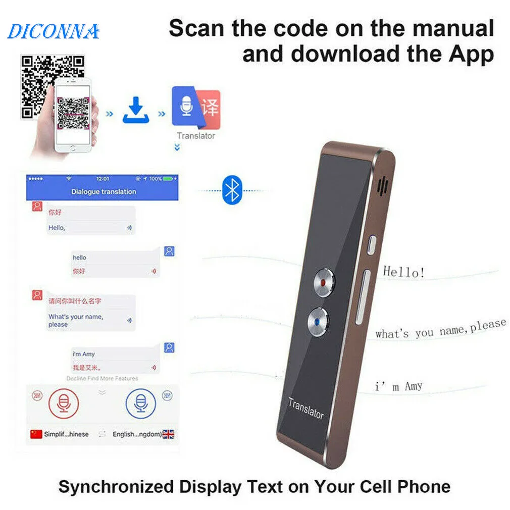 Умный голосовой переводчик портативный двухсторонний в режиме реального времени многоязычный Интеллектуальный перевод поддержка 40+ язык s