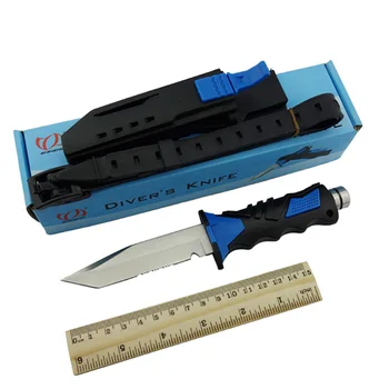 

Free shipping Diver Survival Knife 440C Fixed Blade Outdoor Sanding Surface Tactical Diving Knives Camping Tool