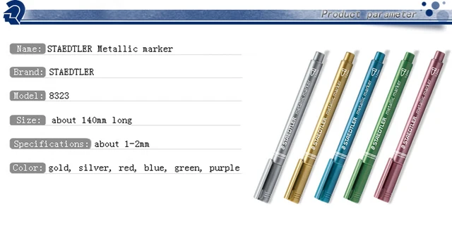 Staedtler Metallic Marker, Feutres à encre métallique pour loisirs créatifs  et écriture stylisée, Encre pigmentée