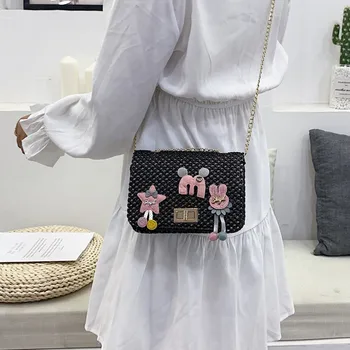 

Fashion women bag Cute Cartoon Pattern Decoration Shoulder Bag Straw Woven Women's Messenger Bag
