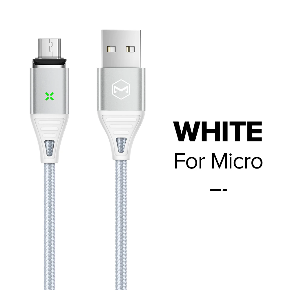 MCDODO, 3 А, магнитный USB кабель, быстрая зарядка, Micro USB, зарядное устройство, шнур, магнит, Тип C, кабель для телефона для iPhone XS MAX, Android, samsung - Цвет: For Micro Silver