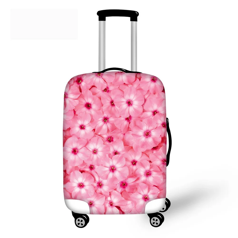 

THIKIN Pink Flower Pattern Fashion Luggage Protector Cover for 18-28 inch Cases Anti-Scratch Elastic Luggage Covers Suitcase