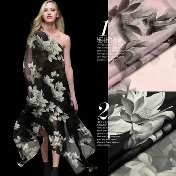 

Halo Silk Shop 8MM 140cm High Quality Digital Printed Pure Silk Chiffon Fabric