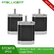 Factory Outlet 3PCS 57CM18 4-lead nema 23 stepper motor 57electric motor nema23 dc motor 2.8A for cnc engraving milling machine original ma860h nema23 nema34 stepper motor driver peak current 2 4a 7 2a 18 80v for cnc router engraving milling machine