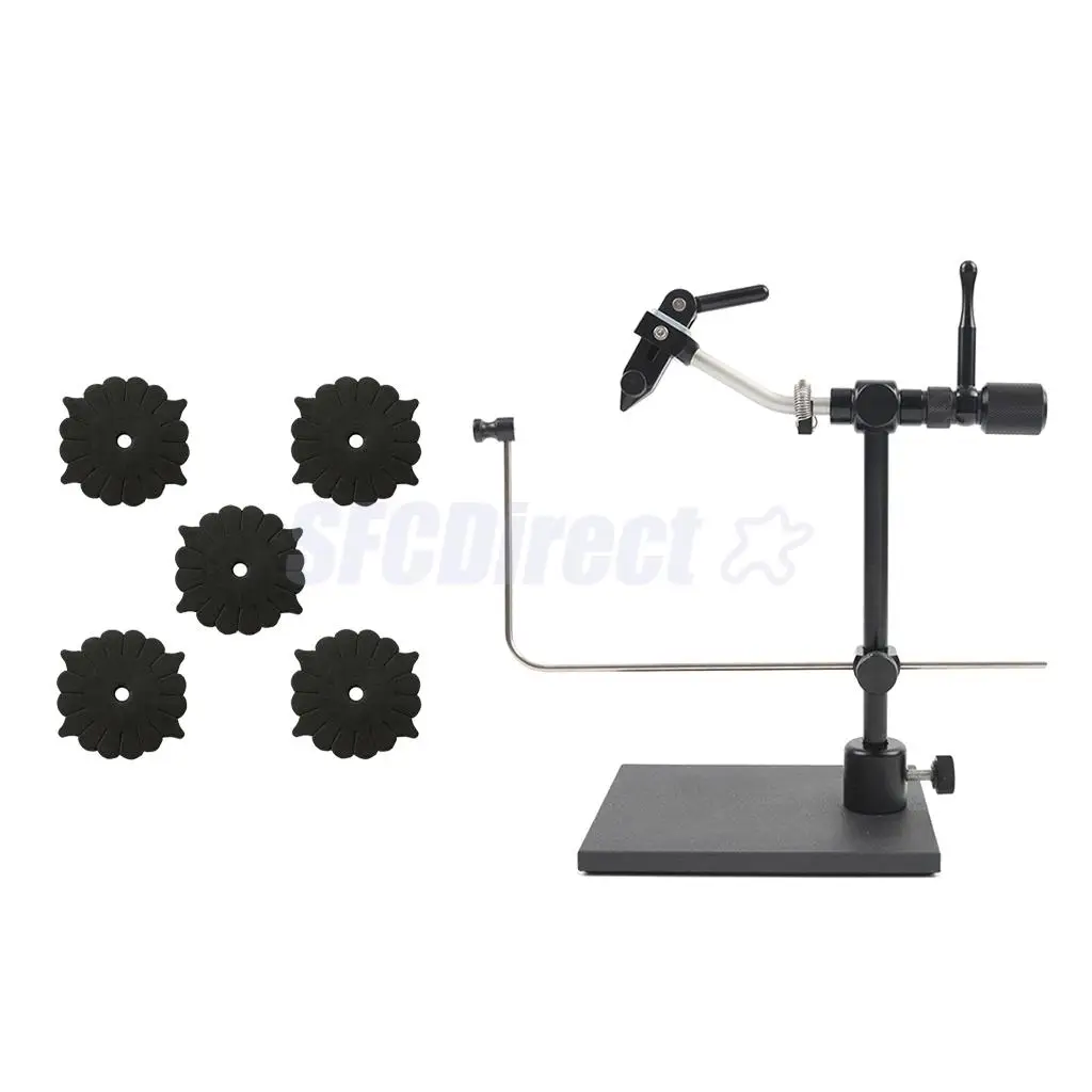 Rotary Fly Tying Vice With Heavy Duty Base Hook Tool Vise and 5PCs