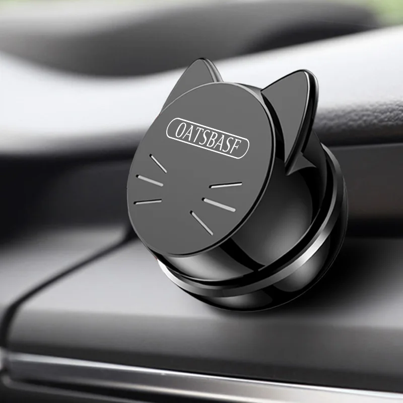Oatsbasf Универсальный автомобильный держатель телефона на 360 градусов GPS магнитный держатель для мобильного телефона для iPhone X Samsung магнит держатель подставки - Цвет: Black