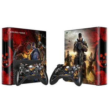 

Free drop shipping flexible protective water-proof console and controller skin sticker for Xbox 360 E #TN-XB360E-0013