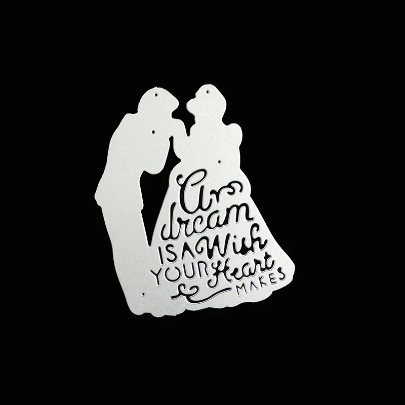 Свадебные трафареты для жениха и невесты металлические скрапбукинга бумага