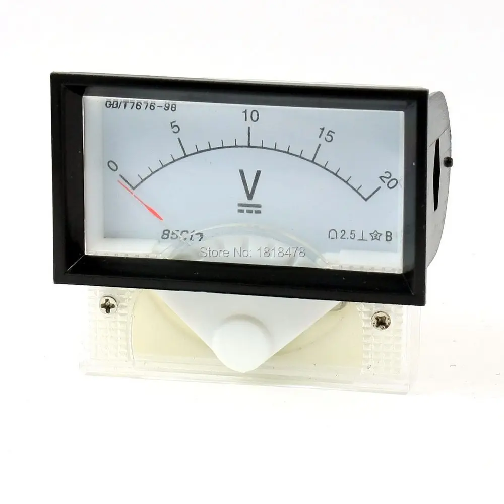 

85C17 DC5V 10V 15V 30V 50V 100V 150V 250V 300V Class 2.5 DC 0-20V Voltage Panel Gauge Meter Voltmeter 85C17