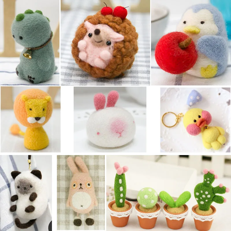 

1 set Felt DIY Package felt animals,flower,toys needle felting kit diy shiba DIY craft kit Shiba Inu Set animals feutre