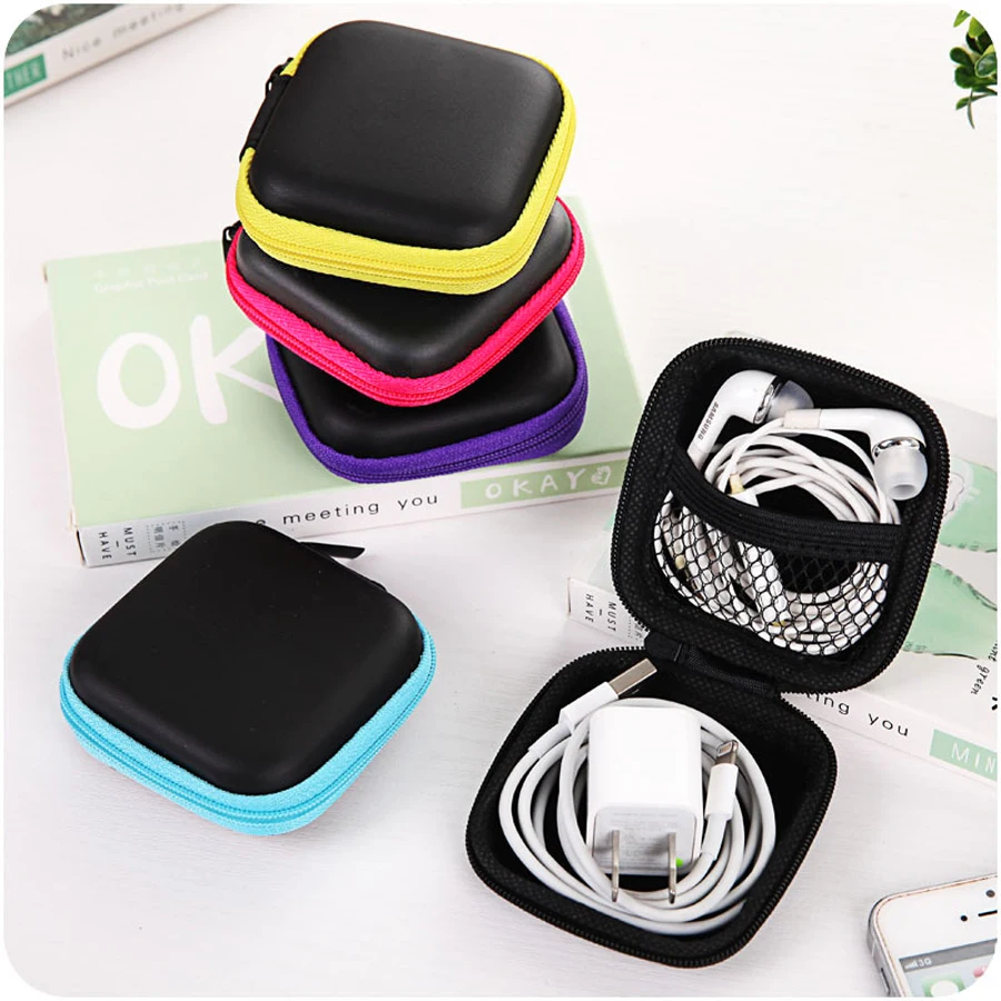 

Mini Zipper Portable Headphones Case SD TF Cards USB Cable Storage Hard Bag Pouch Headset Box for Apple Airpods Earphone Case
