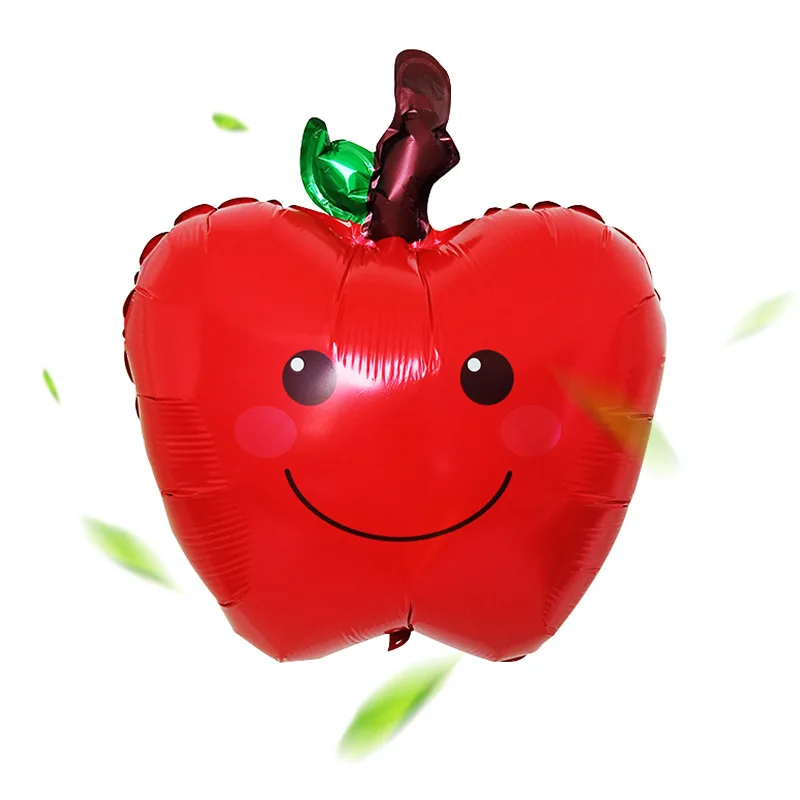 

Red Apple Shape Aluminum Film Balloon Christmas Window Decoration Room Layout Christmas Eve Floating Air Balloons